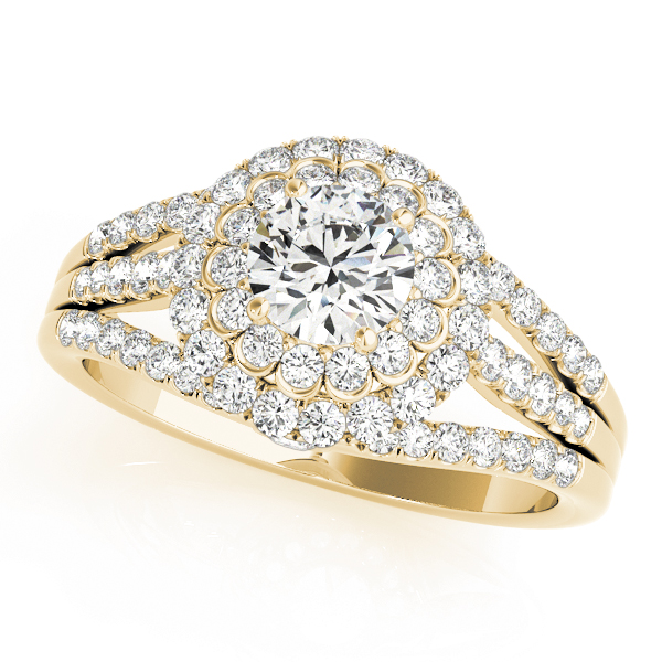 Vintage Multirow Double Halo Engagement Ring