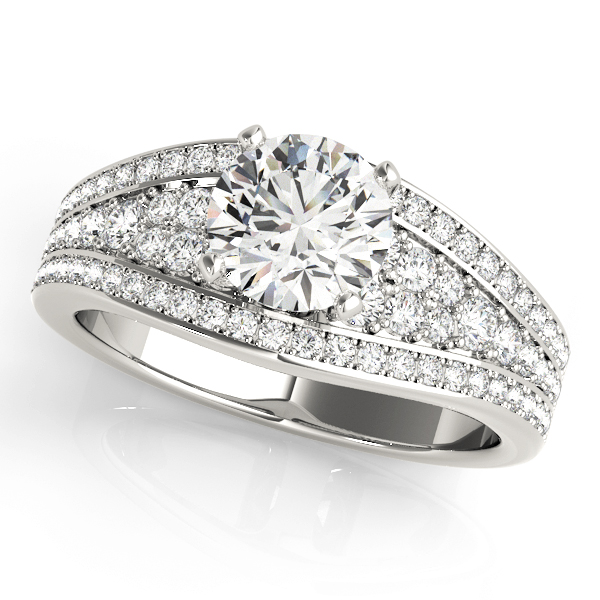 Multirow Pavé Engagement Ring
