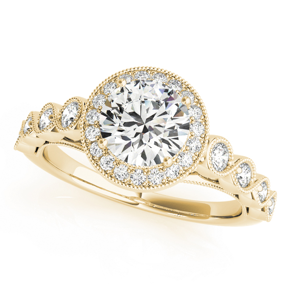 Vintage Infinity Milgrain Halo Engagement Rings