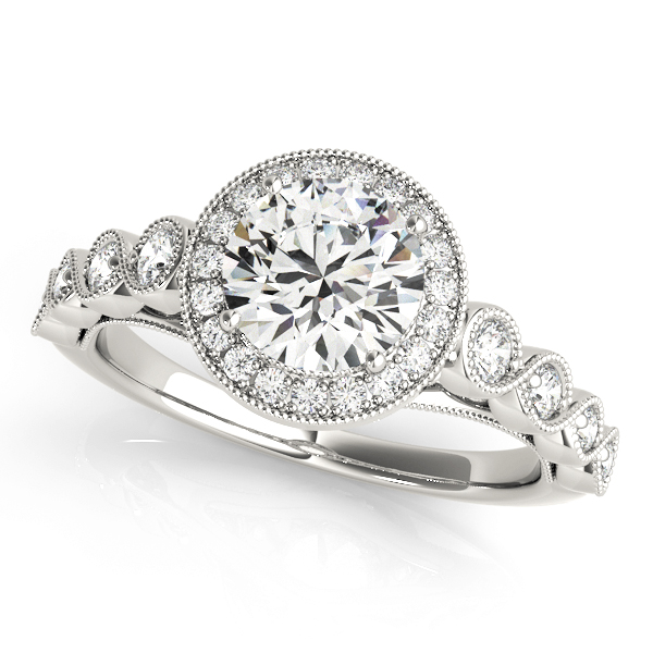 Vintage Infinity Milgrain Halo Engagement Rings