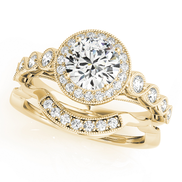 The Natalie Halo Engagement Ring, set view