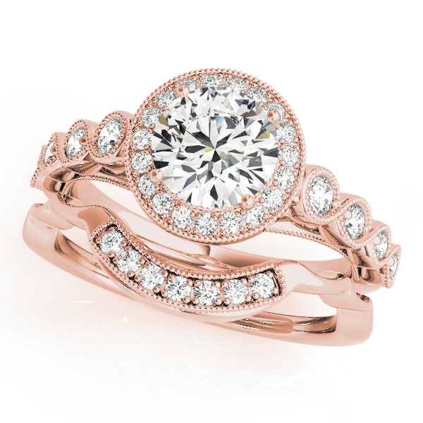The Natalie Halo Engagement Ring, set view