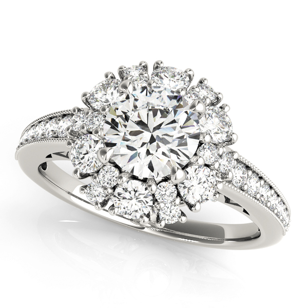Antique Style Halo Engagement Ring