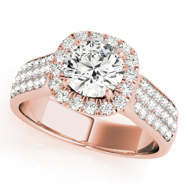 The Adelaide Halo Engagement Ring II, front view