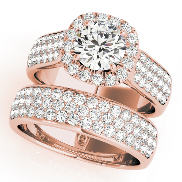 The Adelaide Halo Engagement Ring II, set view