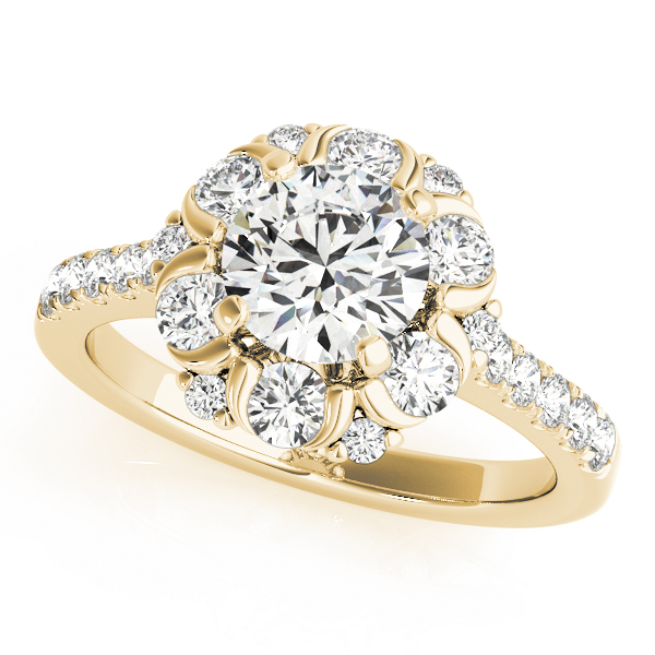 Flower Shape Halo Engagement Ring
