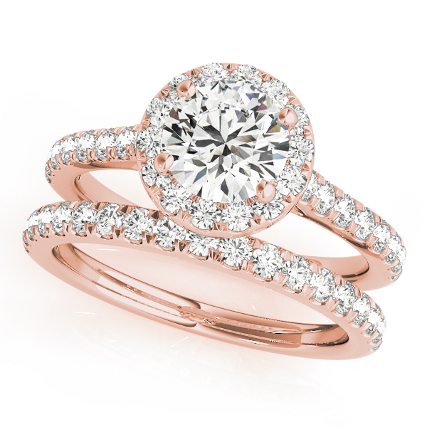 The Madeleine Halo Engagement Ring, set view