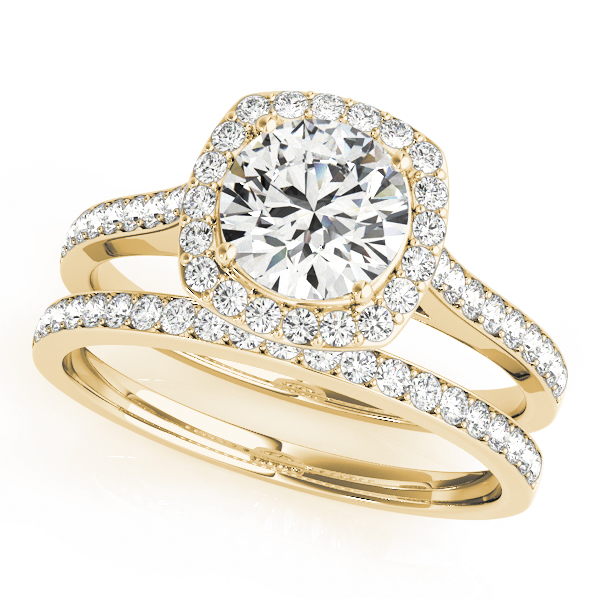 The Juliet Halo Engagement Ring, set view