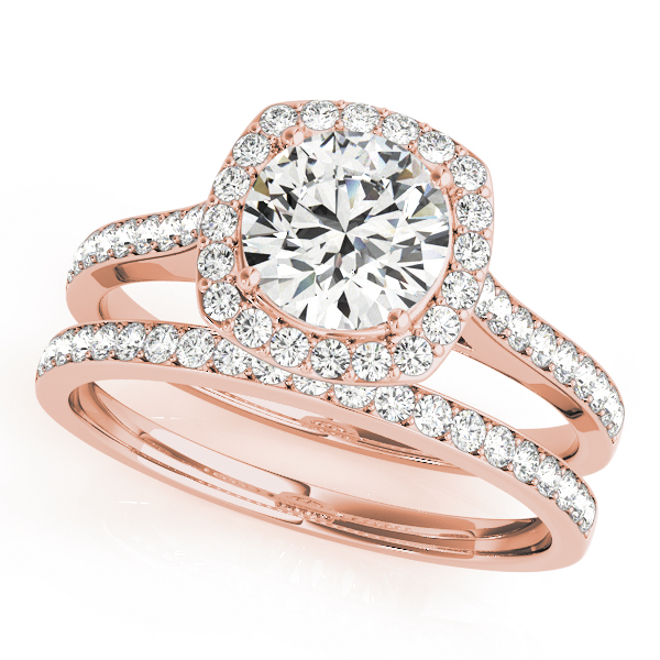The Juliet Halo Engagement Ring, set view