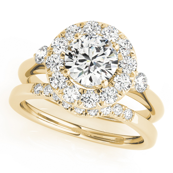 The Margaux Halo Engagement Ring, set view