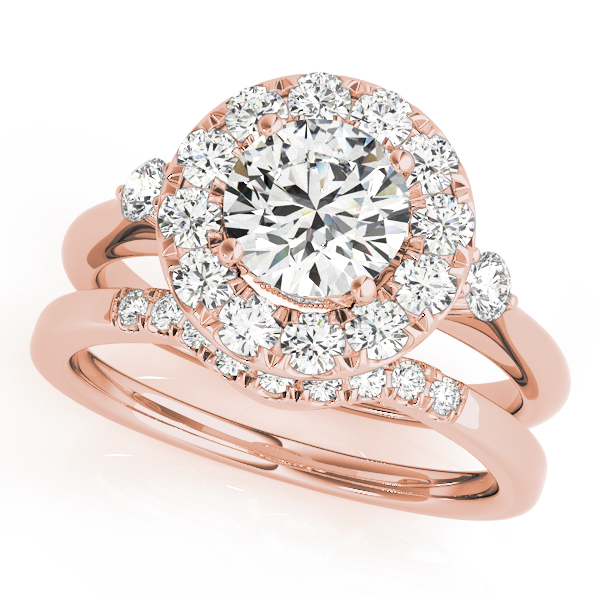 The Margaux Halo Engagement Ring, set view