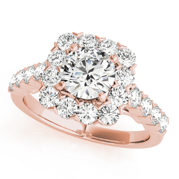 The Greta Halo Engagement Ring, front view