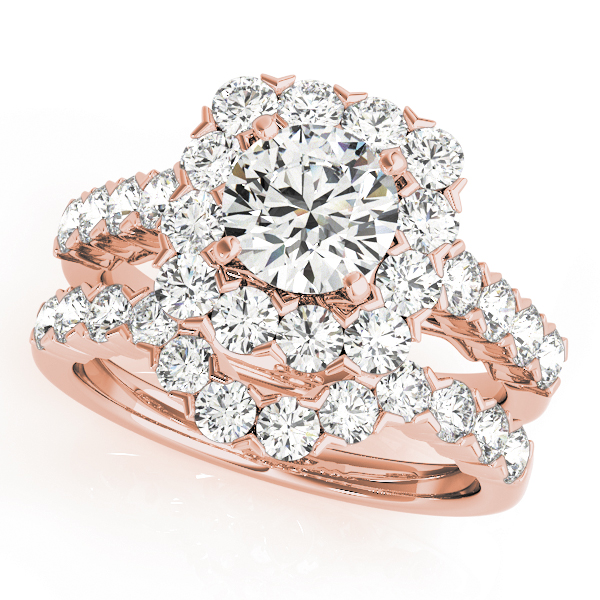 The Greta Halo Engagement Ring, set view