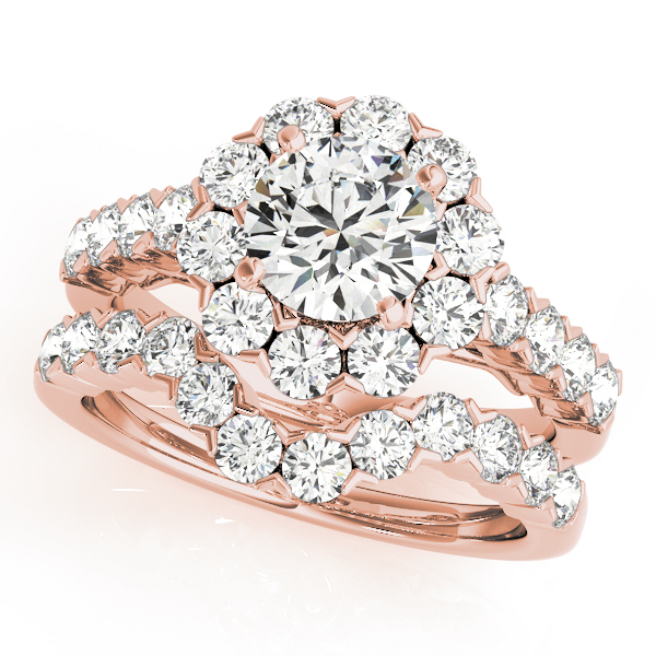 The Maeve Halo Engagement Ring, set view