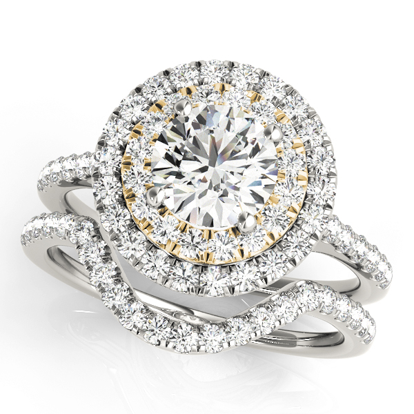 The Seraphina Double Halo Engagement Ring, set view