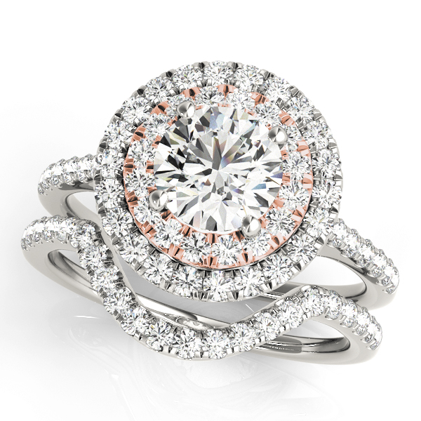 The Seraphina Double Halo Engagement Ring, set view