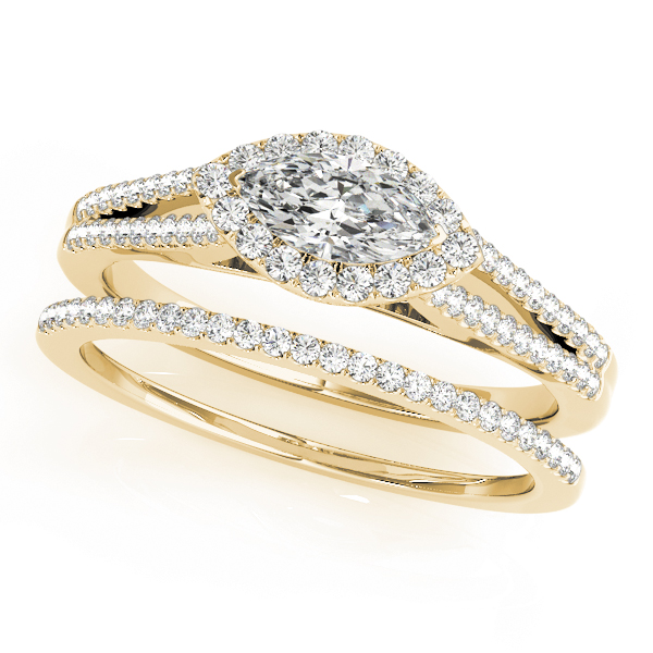 The Emma Halo Engagement Ring, set view