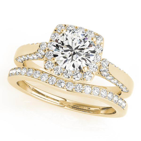 The Theodora Halo Engagement Ring, set view