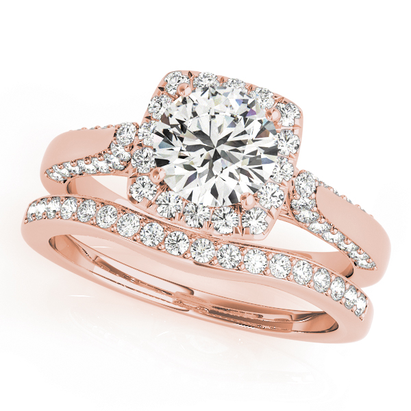 The Theodora Halo Engagement Ring, set view