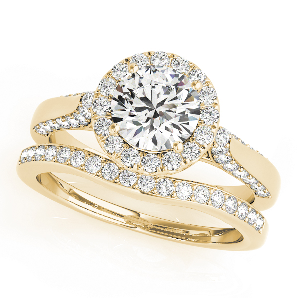 The Odette Halo Engagement Ring, set view