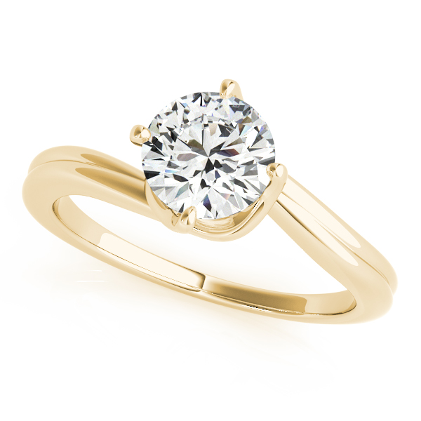 Round Solitaire Bypass Engagement Ring