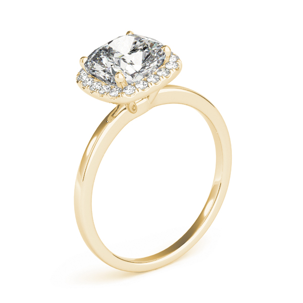 The Maya Halo Engagement Ring, angled view