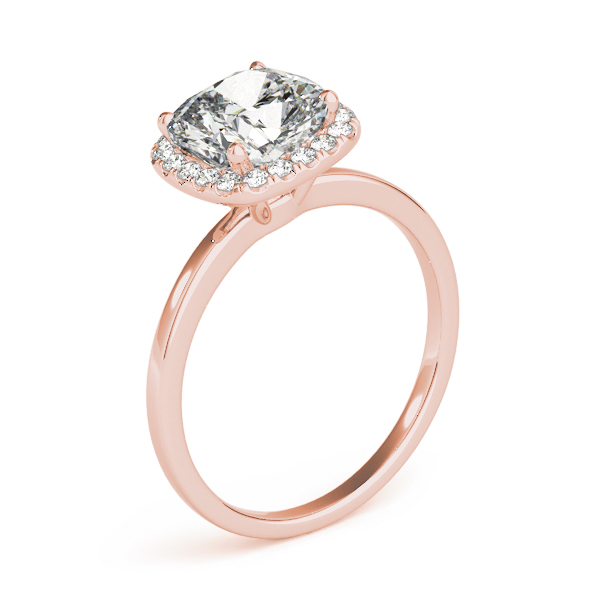 The Maya Halo Engagement Ring, angled view