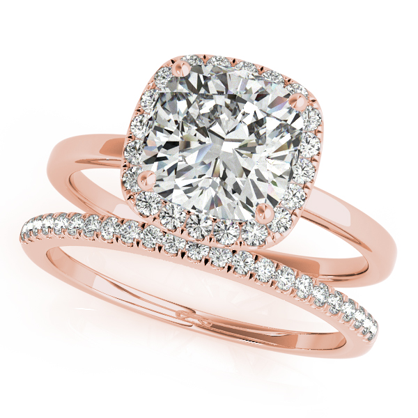 The Maya Halo Engagement Ring, set view