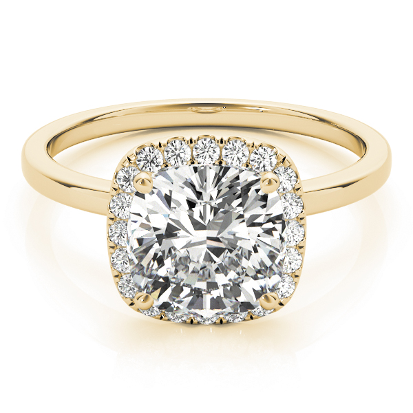 The Maya Halo Engagement Ring, upright view