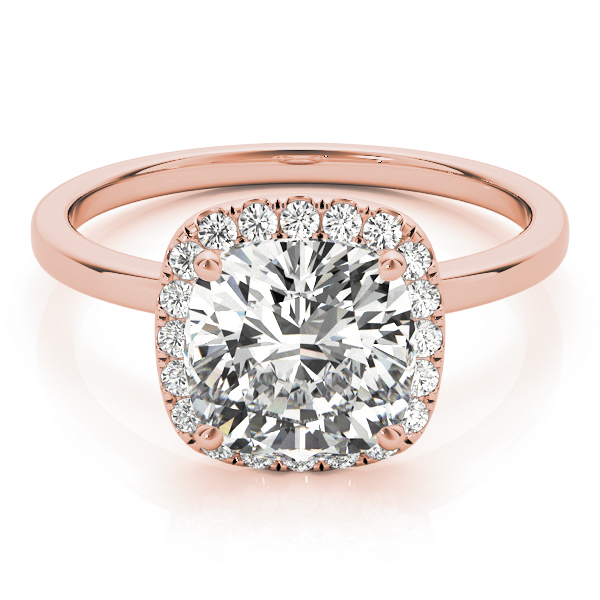 The Maya Halo Engagement Ring, upright view