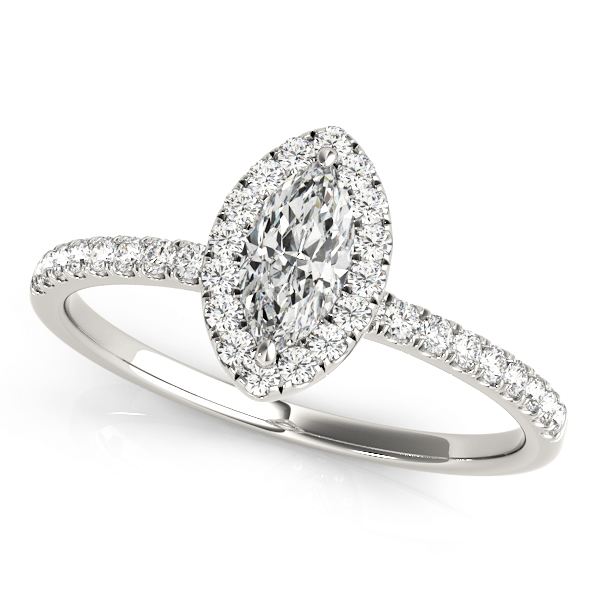 Marquise Halo Engagement Ring
