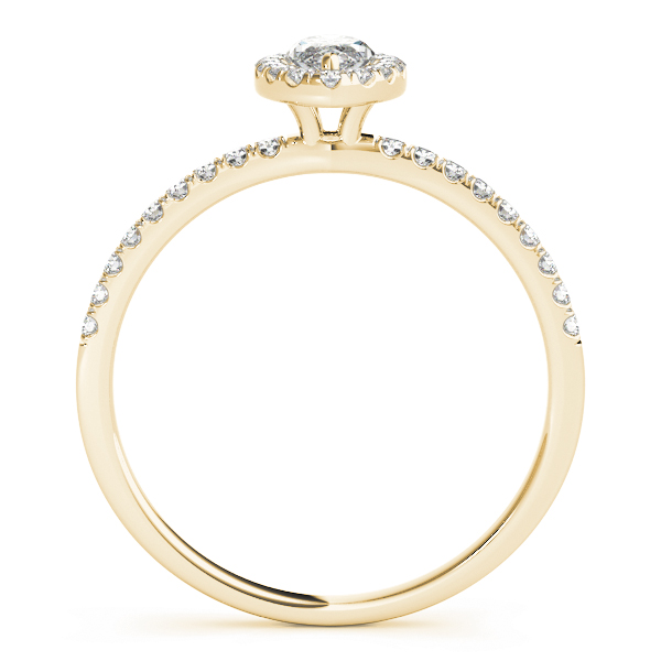 The Faye Halo Engagement Ring, side view