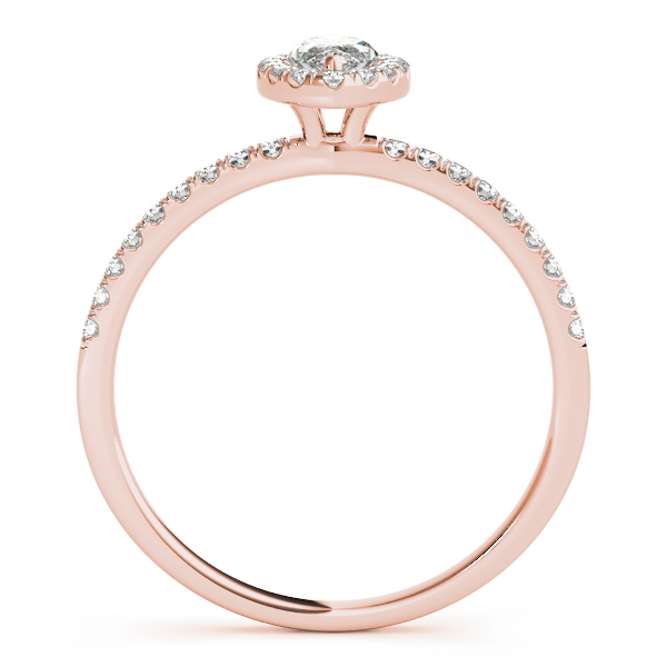The Faye Halo Engagement Ring, side view