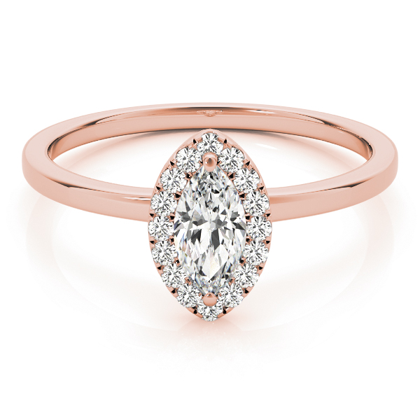 The Antonia Halo Engagement Ring, upright view