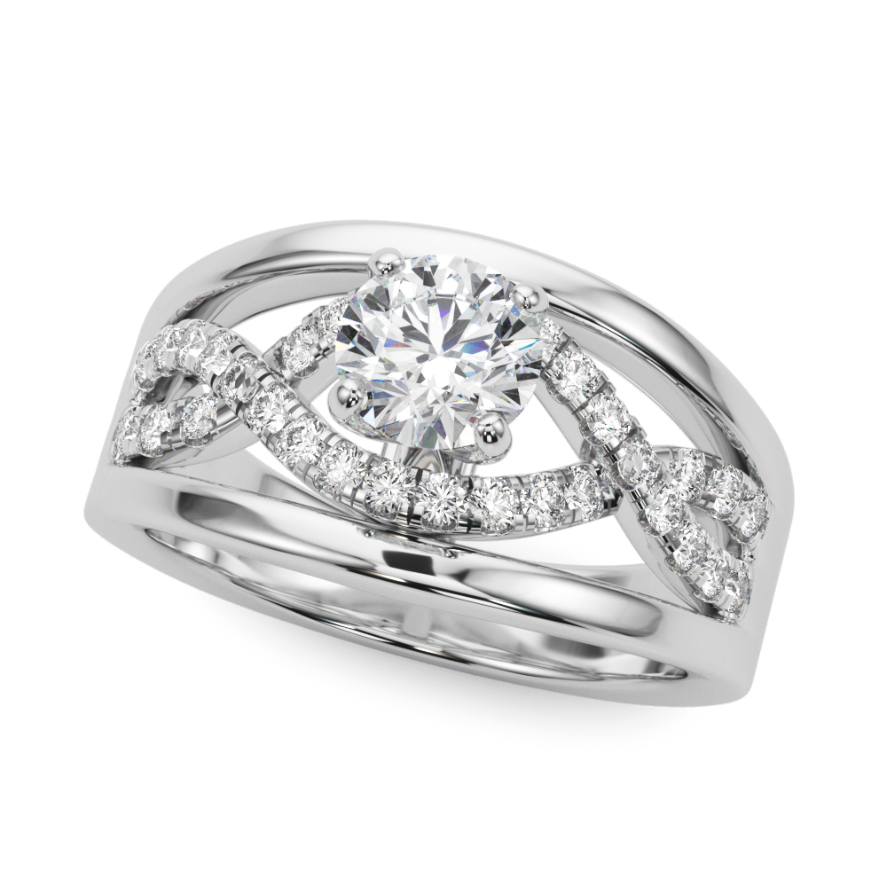 Infinity Twisted Shank Engagement Ring