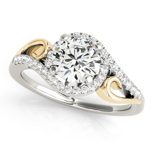 Swirl Halo Engagement Ring