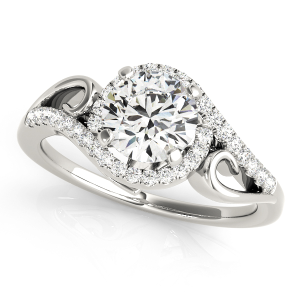Swirl Halo Engagement Ring