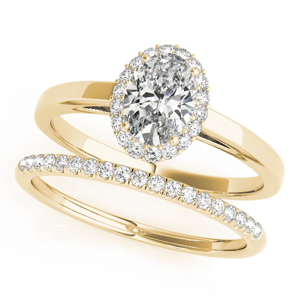 The Jane Halo Engagement Ring, set view