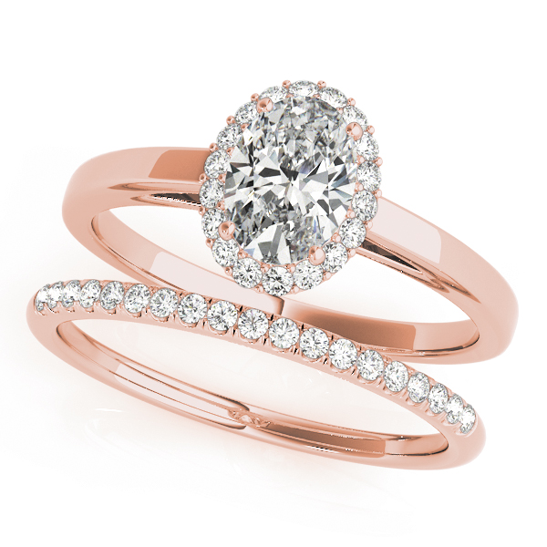 The Jane Halo Engagement Ring, set view