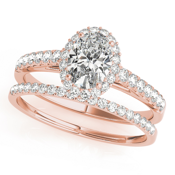 The Amelia Halo Engagement Ring, set view