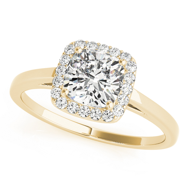 Cushion Shape Cathedral Halo Engagement Ring