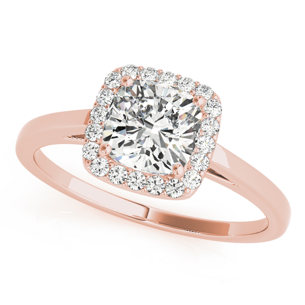 The Josephine Halo Engagement Ring, front view