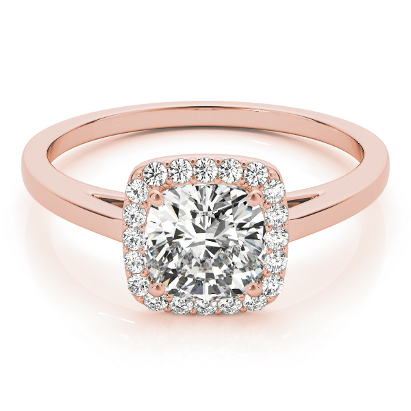 The Josephine Halo Engagement Ring, upright view