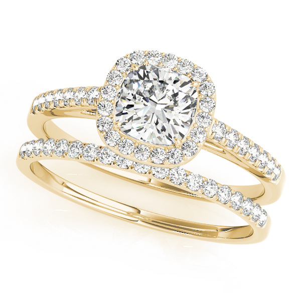 The Juliette Halo Engagement Ring, set view