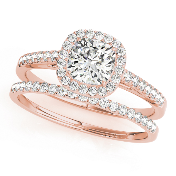 The Juliette Halo Engagement Ring, set view