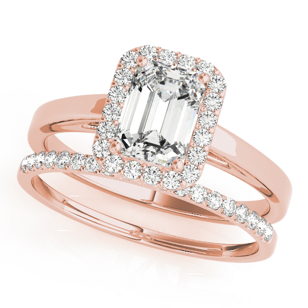 The Opal Halo Engagement Ring, set view