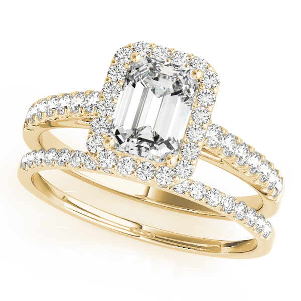 The Astrid Halo Engagement Ring, set view