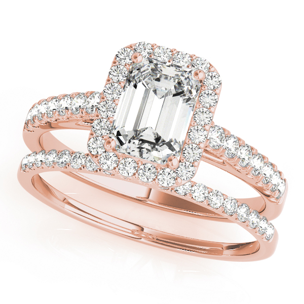 The Astrid Halo Engagement Ring, set view