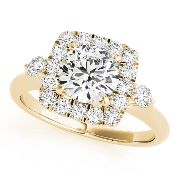 Round Halo Cluster Engagement Ring