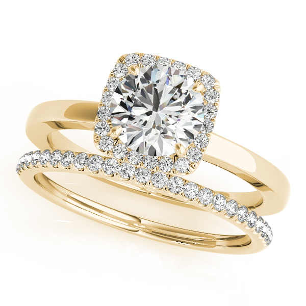 The Victoria Halo Engagement Ring, set view